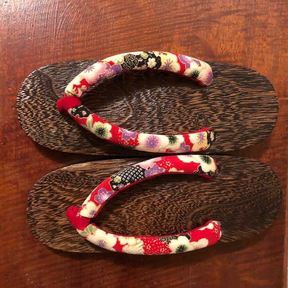 Vintage Japanese Zori Geta Sandals Mori Wood Kutsu Traditional